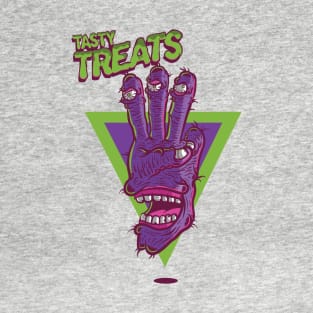 THREE FINGER MONSTER TASTY TREATS DESIGN T-shirt STICKERS CASES MUGS WALL ART NOTEBOOKS PILLOWS TOTES TAPESTRIES PINS MAGNETS MASKS T-Shirt